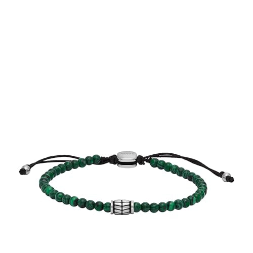 Fossil Men's Beaded Bracelet - color: Malachite/Green
