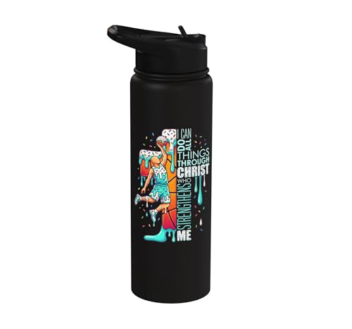 Christian Basketball Drip Water Bottle Boys Ice Cream Drip Stainless Steel Insulated Water Bottle