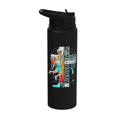 Christian Basketball Drip Water Bottle Boys Ice Cream Drip Stainless Steel Insulated Water Bottle