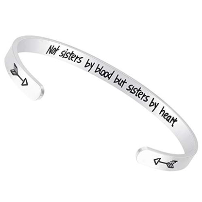 Fesciory Inspirational Bracelets for Women, Stainless Steel Cuff Bangle - color: Silver-35