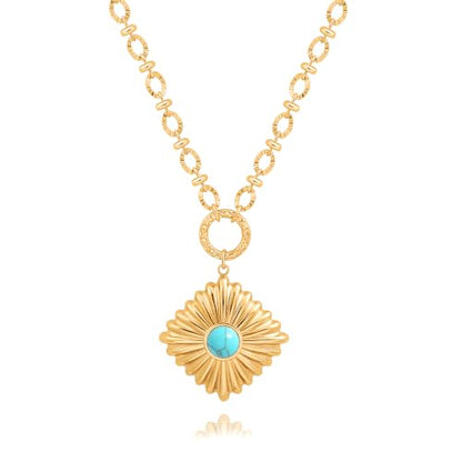 SOFYBJA Saint Benedict Necklace Drop 18K Gold Toggle Medallion Coin Cross Pendant Necklaces Religious Jewelry Catholic Gift for Women - color: devil's eye