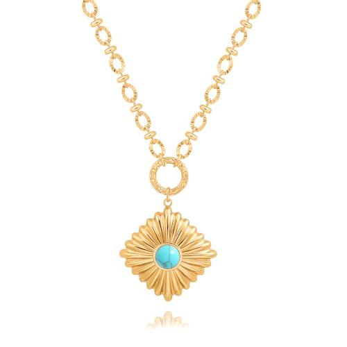 SOFYBJA Saint Benedict Necklace Drop 18K Gold Toggle Medallion Coin Cross Pendant Necklaces Religious Jewelry Catholic Gift for Women - color: devil's eye