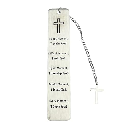 Bible Bookmarks Book Markers, Metal Christian Bookmark Gift Accessories (I Praise God) - style: I Praise God