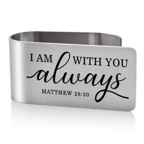 I Am with You Always Car Visor Clip Christian Gifts for Women Men - color: Siliver