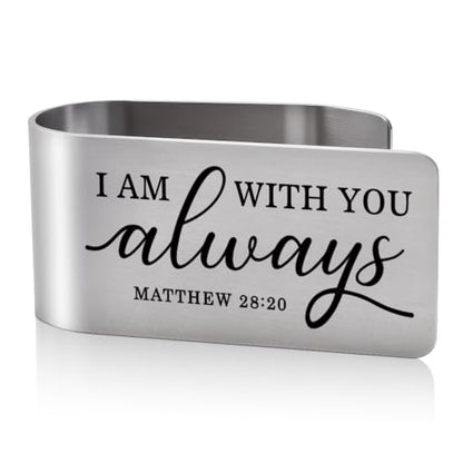 I Am with You Always Car Visor Clip Christian Gifts for Women Men - color: Siliver