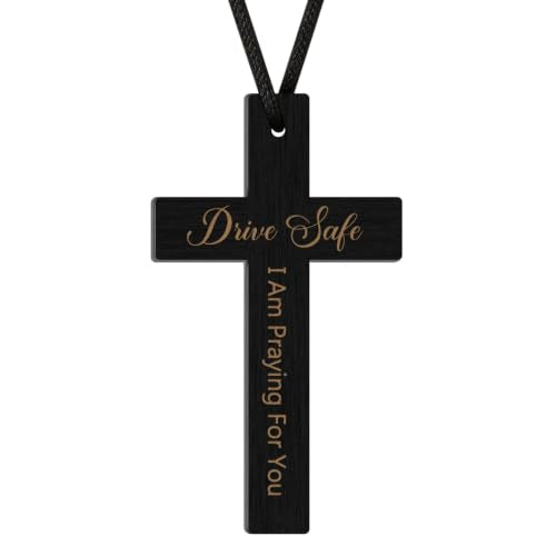 Drive Safe Cross Car Ornament, Christian Prayer Gift - color: Drive Safe