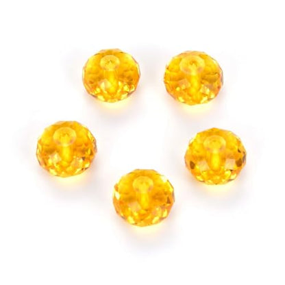 24pcs Adabele Austrian 6mm Faceted Rondelle Crystal Beads Topaz Yellow - color: Light Topaz/Yellow, size: 4mm x 6mm - 24pcs