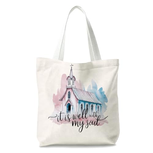 Bible Tote Bags Cute Christian Preppy Canvas Tote Bag Christian Gifts for Women Reusable Shopping Bags(Parent) - color: Bible-4