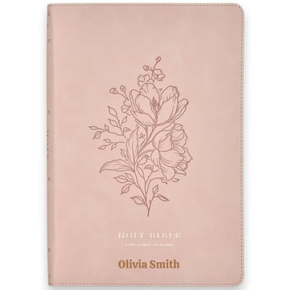 Personalized KJV Large Print Bible for Adult, Name Engraved, Standard Size - color: Light Pink