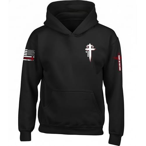 Custom Christian Hoodies for Men Women Faith Cross Jesus Hoodie Bible Religious Gifts Personalized Christmas - color: Black, size: X-Large