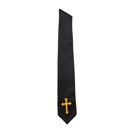 Clergy Stole & Choir Stole with Embroidered 60/72" - color: Black, size: 60 inch