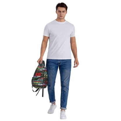 Jesus Christian Cross Sling Backpack Shoulder Chest Bag For Men Women Hiking Travel Crossbody Daypack - color: Jesus Christian Cross-0003