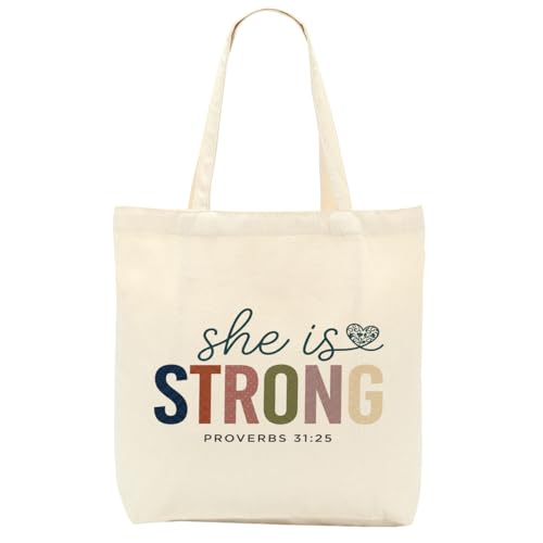 Faith Canvas Tote Bag, Christian Gifts for Women Girls Mom Sister Inspirational Bible Verse Birthday Christmas - color: Colorful Christian 818