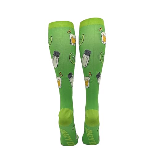 Cute and Funny Compression Socks for Women and Men with Funny Sayings - color: Salty Bring Tequila