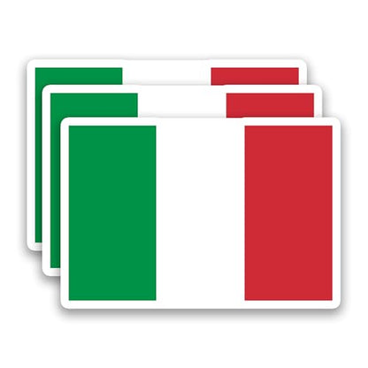 (3Pcs) Italy Flag Sticker – Italian Flag Stickers Vinyl Decal, 3" x 2'' - color: Italy