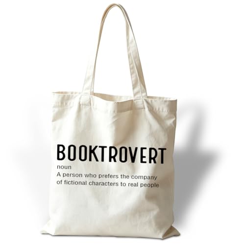 Reusable Grocery Shopping Bags, Booktrovert Definition, Canvas Tote Bag for Women, Funny Funny Totes for Women Friends, Aesthetic Tote Bag, Great Gifts to Family Colleagues - color: Style 10