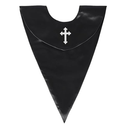 Unisex V-Shape Church Choir Stole with Cross for Adults Church - color: Black, size: White Cross