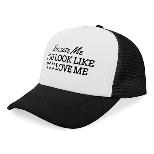 Black Trucker Hat with Funny Saying, Funny Hat for Men & Women - color: Allblack-16