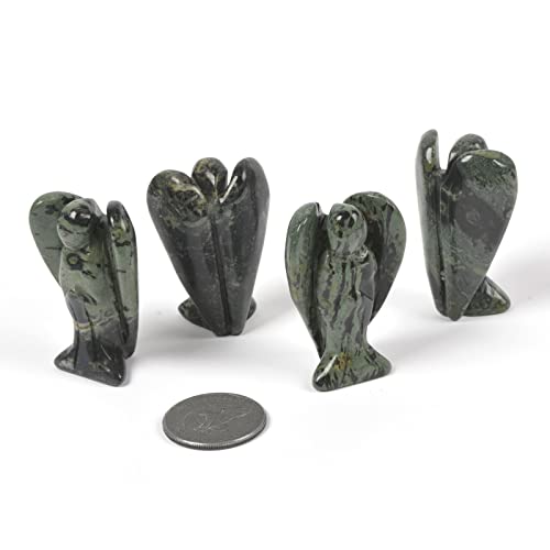 Justinstones Carved Kambaba Jasper Gemstone Peace Angel Pocket Guardian AngelHealing Statue 2 inch - color: Kambaba Jasper