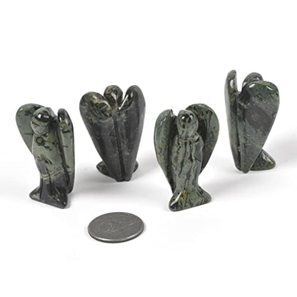Justinstones Carved Kambaba Jasper Gemstone Peace Angel Pocket Guardian AngelHealing Statue 2 inch - color: Kambaba Jasper