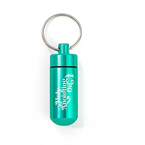 Logos Trading Post Anointing Oil Bottle with Turquoise Keychain Container - color: Turquoise