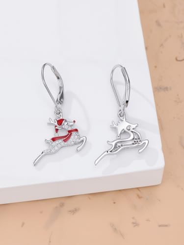 Dorunmo 925 Sterling Silver Dangle Drop Earrings for Women Holiday Earrings Hypoallergenic Halloween Christmas Jewelry Festival Gifts for Women - style: Christmas-Reindeer-01