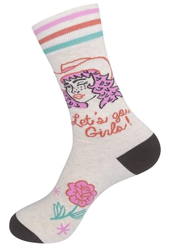 FUNATIC Socks with Funny and Profane Sayings, Sarcastic Gift for Men Women - color: Let's Go Girls