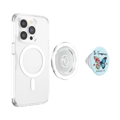 Be Transformed Romans 12:2 Christian Butterfly Bible Verse PopSockets PopGrip for MagSafe - style: Magnetic PopGrip