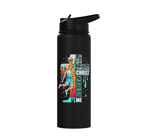 Christian Basketball Drip Water Bottle Boys Ice Cream Drip Stainless Steel Insulated Water Bottle