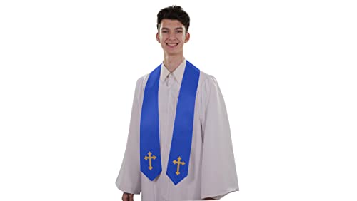 CLERKMANS Choir Stole with Crosses - color: Royal Blue