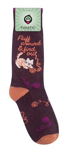 FUNATIC Crazy Socks with Funny Sayings - Novelty Gift for Men, Women, Adult - color: Fluff Around and Find Out