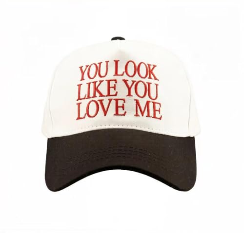 Two-Toned Embroidered Lettering Dad Hat Original Classic Vintage Low Profile Baseball Cap Adjustable Plain Snapback - color: You Look Like, White/Black