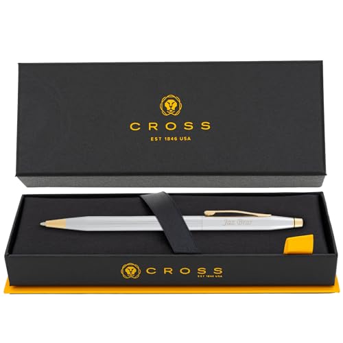 Cross Classic Century Personalized Ballpoint Pen, Chrome with 23K Gold Trim