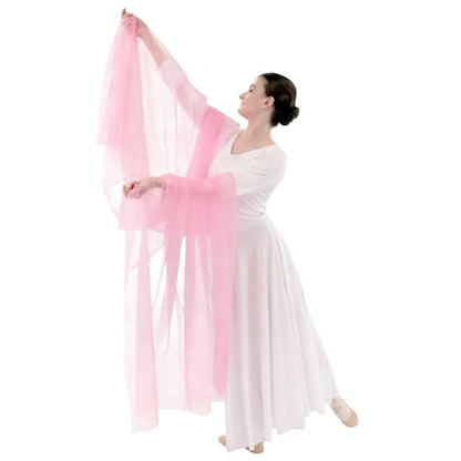 Danzcue Praise Dance Chiffon Solid Color Dance Scarf - color: Pink