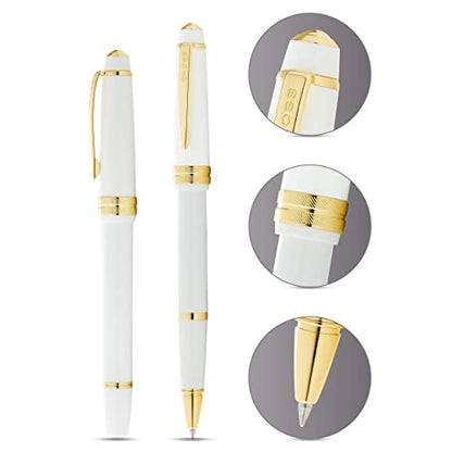 Cross Bailey Light Rollerball Pen, Polished White, Medium Point, Black Ink
