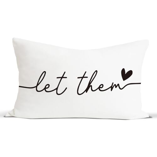 Let Them Throw Pillow Covers 12x20 Inch, Decorative Pillows Covers - color: Letthem