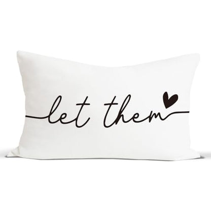 Let Them Throw Pillow Covers 12x20 Inch, Decorative Pillows Covers - color: Letthem