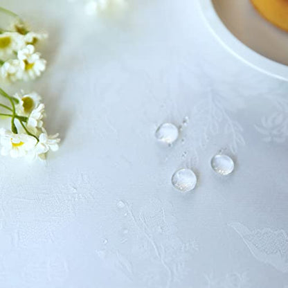 Lace Table Runner Waterproof Fabric Washable Off White 16x35inch - color: Florrie-white, size: 16" x 35" (Rectangle)