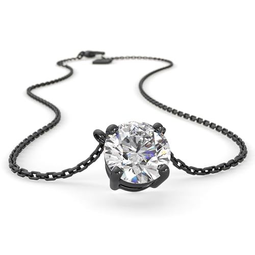 SERASAR Premium Necklace Women| 316L Stainless-Steel | 18 Carat - color: Black, style: Zirconia