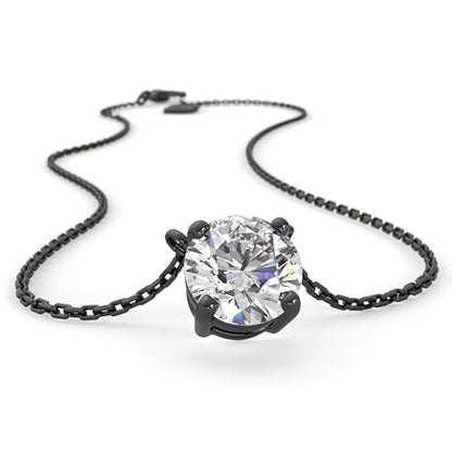 SERASAR Premium Necklace Women| 316L Stainless-Steel | 18 Carat - color: Black, style: Zirconia