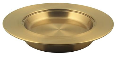 Communion Ware | Stainless Steel Communion Gold Bread Plate for Churches | Holy Stackable Communions Bread and wafers Serving Plate | Communions Supplies – Matte Gold Finish