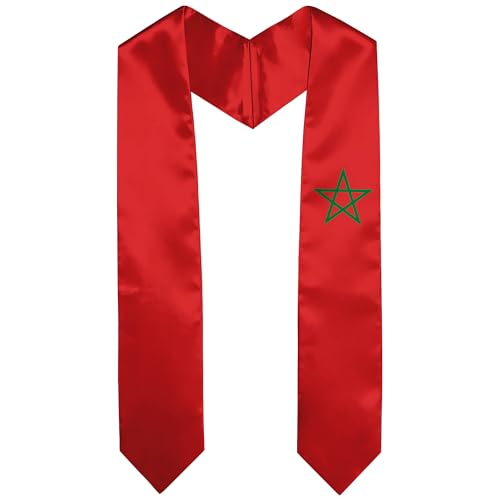 Graduation Satin Sash Scarf 72" Stole - color: Morocco Flag