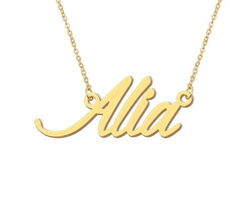 Aoloshow Personalized Name Necklace Custom Any Name Necklaces Jewelry for Womens New Mom Bridesmaid Gift - style: Gold - Alia