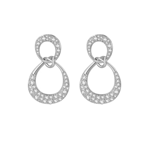18K Gold Plated Hoop Earrings for Women, NICKEL-FREE & HYPOALLERGENIC, Timeless Jewelry Gift - color: Silver