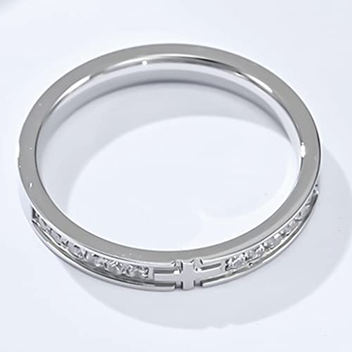 Jude Jewelers 3mm Stainless Steel Christian Cross Eternity Style Stacking Wedding Band Ring - color: Silver