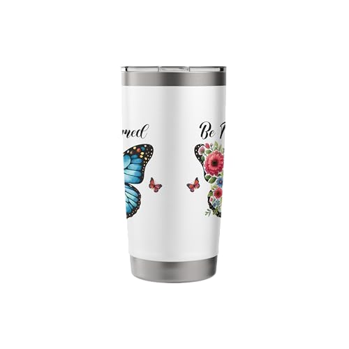 Be Transformed Romans 12:2 Butterfly Floral Scripture Stainless Steel Insulated Tumbler
