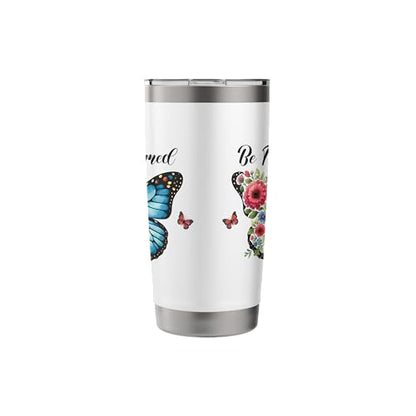 Be Transformed Romans 12:2 Butterfly Floral Scripture Stainless Steel Insulated Tumbler