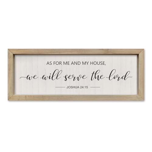 SRSZHIYUE As For Me And My House We Will Serve The Lord Wall Decor 16"×6" Bedroom Above Bed Sign Christian Wood Framed Wall Hanging Art (Wood) - color: As For Me And My House We Will Serve The Lord (Wood), size: 16"L x 6"W