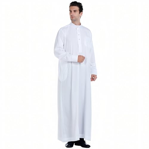 Men's Kaftan - Muslim Robe Thobe Caftan - color: White, size: XX-Large