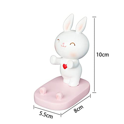 SIQITECHNO Cute Bunny Cell Phone Stand Holder Universal Resin Rabbit Smartphone Stand Desktop Phone Holder Funny Animal Statue Mobile Phones Tablet Stands Creative Desk Ornament for Home Office Desk - color: Stand